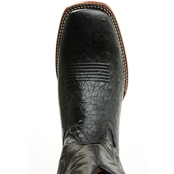 NEW Cody James Black Smooth Ostrich Boots Broad Square Toe Western Cowboy Exotic main image 6